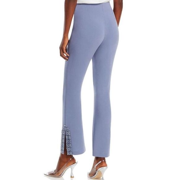 CINQ À SEPT KAYDEN BEADED FLARE PANTS in Slate NWT Size 2 - Picture 2 of 8